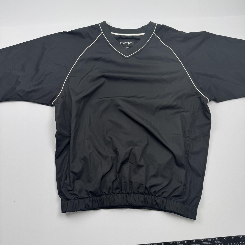 FootJoy Golf Windbreaker Pullover Mens Large Short Sleeve Black FJ Golf Jacket